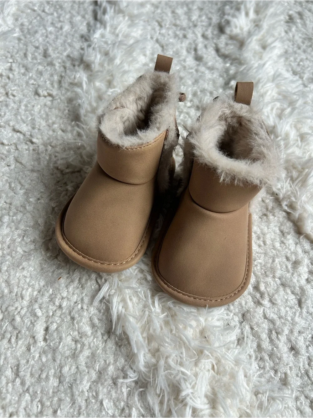Carter’s Baby Girl Faux Fur Bow Boots Brown 6-9M